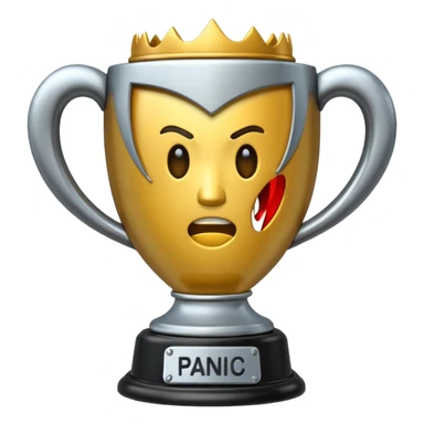 trofeu escrito "PANIC" sticker