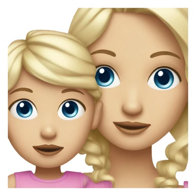 blue eyed mom blonde and daughter baby sticker