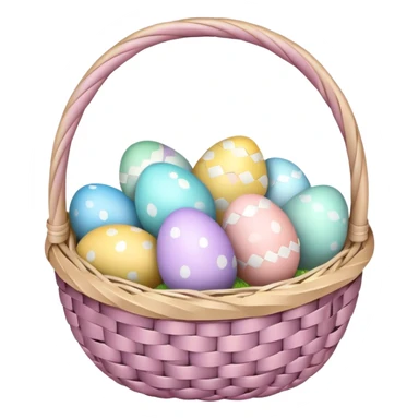 Easter basket with colorful eggs sticker