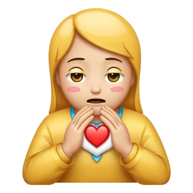 Emoji that is crying with praying hands and Heart eyes sticker