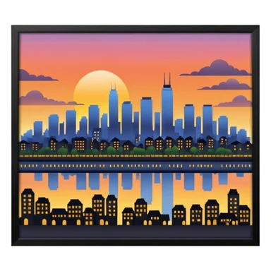 Sun in the city sticker