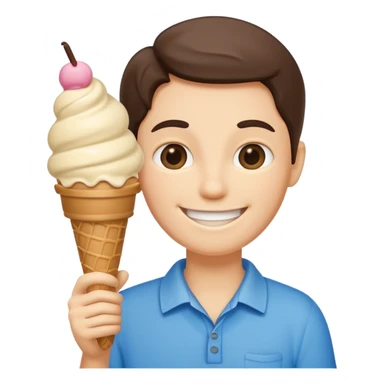 Stick figure with ice cream sticker