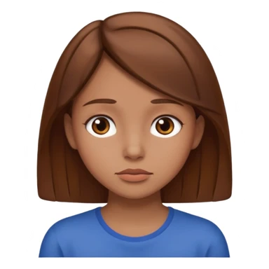Girl with Brown Hairs thinking of someone  sticker