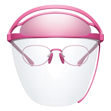 extremely minimalist pink visor glasses, single thin curved line design, barely there sticker