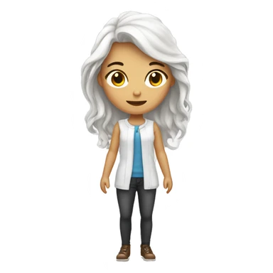 Une fille blanche aux cheveux bruns sticker