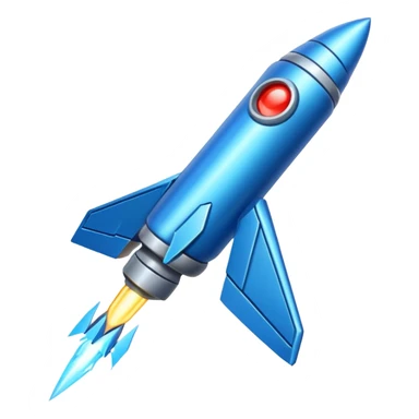high tech missile with glowing blue accents sticker