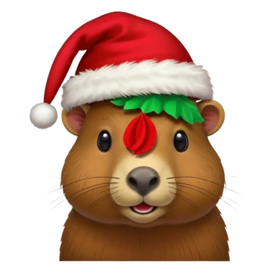 Capybara con gorrito de navidad sticker