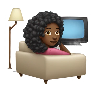 Black woman watching TV sticker