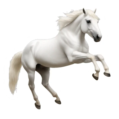 Jumping white horse sticker