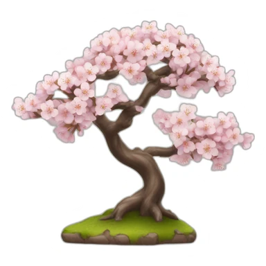 miniature bonsaï tree cherry blossoms sticker
