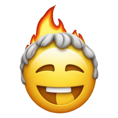 Smiley with flames coming out ears sticker