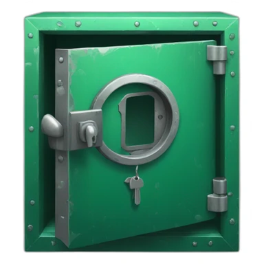 open safe in the middle of the emerald sticker