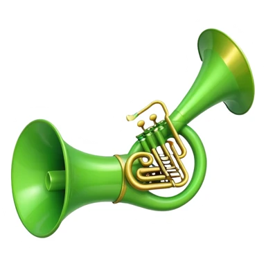 green toy circle horn instrument  sticker