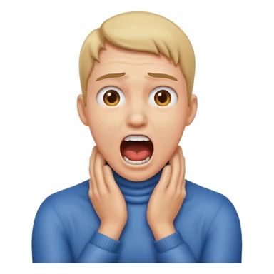 Hands on neck while screaming  sticker