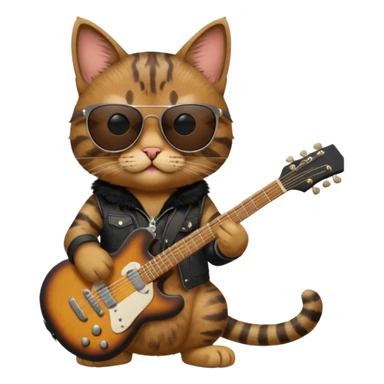 rockstar cat who plays guitar sticker