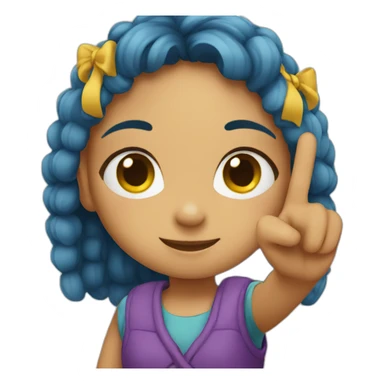 girl doing double peace sign sticker