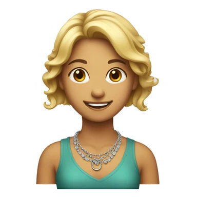 smiling girl with necklace sticker