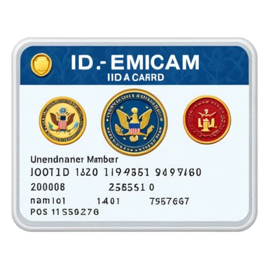 government-issued ID card with seal and serial number sticker