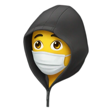 Hacker wearing mask computer sticker