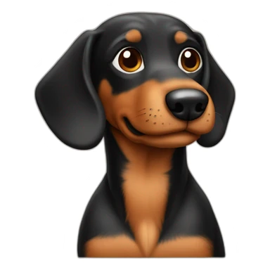 Teckel wit zwart sticker