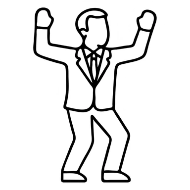 French President Emmanuel Macron dancing with arms raised sticker