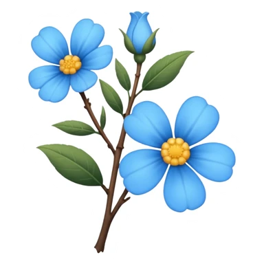 A twig sky color flower aesthetic  sticker