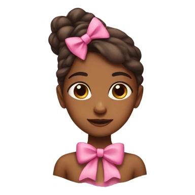 brownskin girl with pink bow sticker