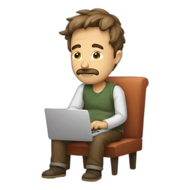 lazy man scrolling sticker