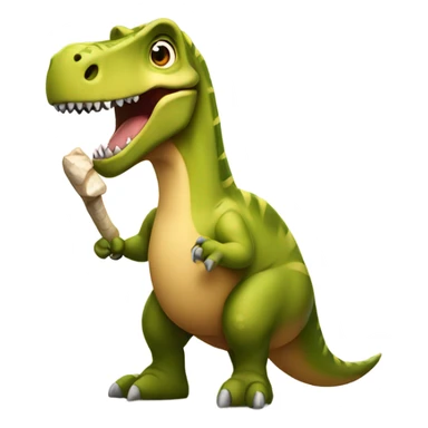 Dinosaur holding a bone  sticker