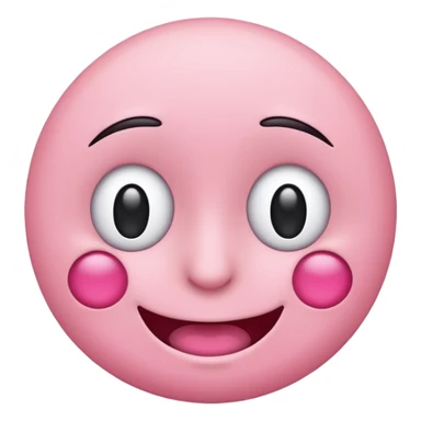 một emoji cảm xúc hạnh phúc, chỉ gồm 2 con mắt,  mắt trắng, má hồng sticker