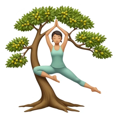 icon on the theme of yoga classes. image of a person in tree asana pose sticker