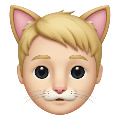 white boy with cat tail with little facial hair and cat ears sticker
