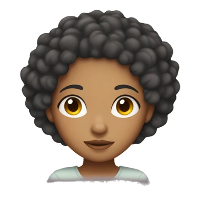 mixed girl with curly hair sleeping sticker