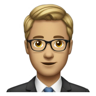 lawyer short hair transparent glasses sticker