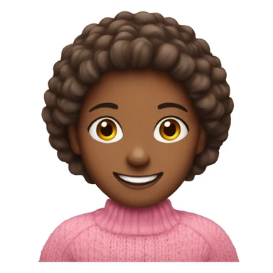 a girl smiling in a pink winter sweater sticker