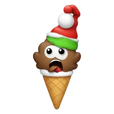 Christmas eating ice cream  sticker
