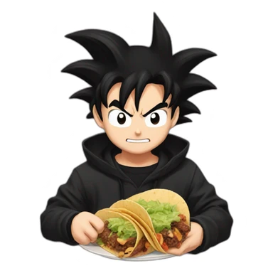 Goku black comiendo un taco sticker