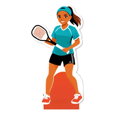 Girl playing pickleball  sticker