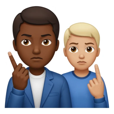 Fusión de los siguientes emojis 🖕🏽😒🖕🏼 sticker