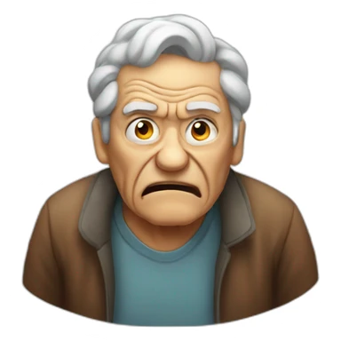 angry old person floating conversation sticker
