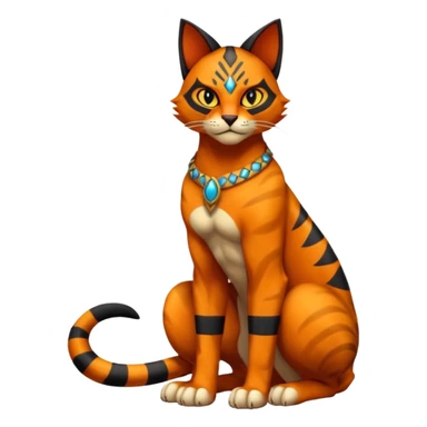 Torracat-Bastet-Fakémon-hybrid-creature (full body)  sticker