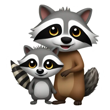 racoon and hedgehog friends sticker