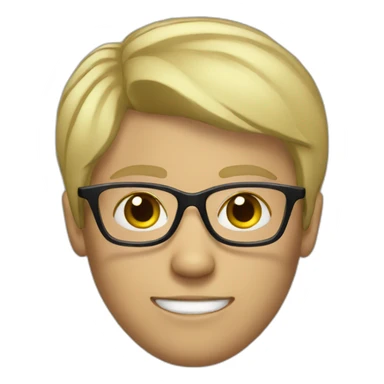 person with short blond hair and glasses sticker