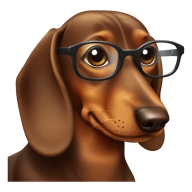 Brown Dachshund with glasses sticker