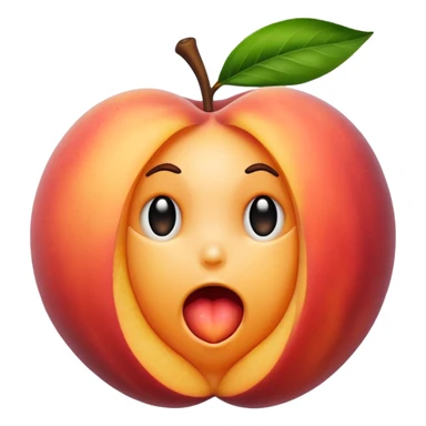 A peach that someone has took a little bite out of sticker