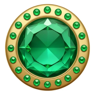 Create a custom emoji badge featuring a stylized, letter “S”. Theme it according to the Emerald rank from League of Legends. Use deep green gemstones, bright emerald glows, and polished metallic framing. Luxurious and clean.
 sticker