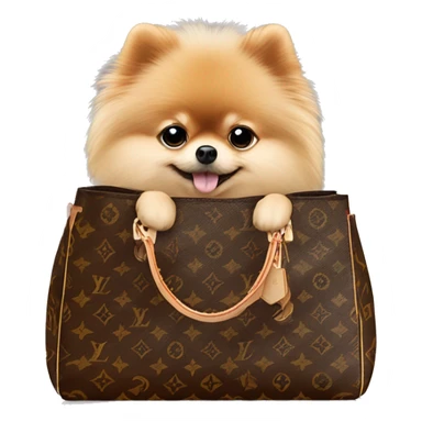 Pomeranian In a Louis Vuitton bag￼ sticker