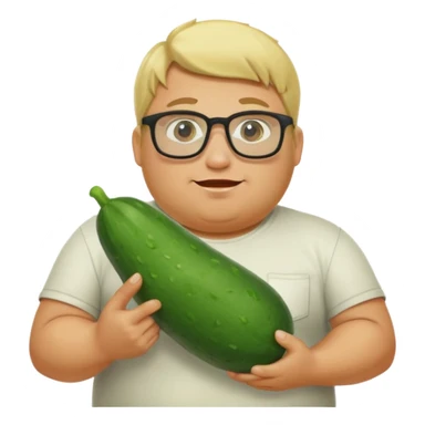 make a cucumber gamer, blonde and fat, male. show cucumbers sticker