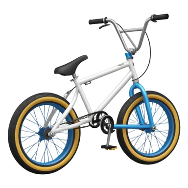 Professional BMX bicycle with small tires, high handlebar, strong frame, sports equipment, extreme sports bike sticker