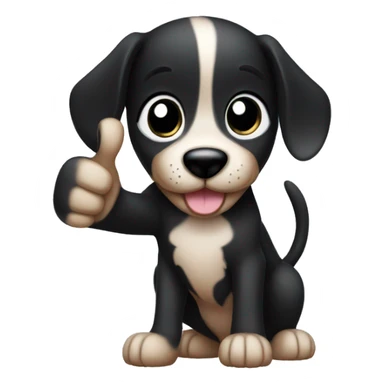 black puppy giving thumbs up sticker